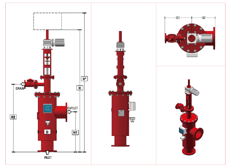 立式自動排污過濾器原理設(shè)備解剖和尺寸 立式自動排污過濾器原理設(shè)備解剖和尺寸
